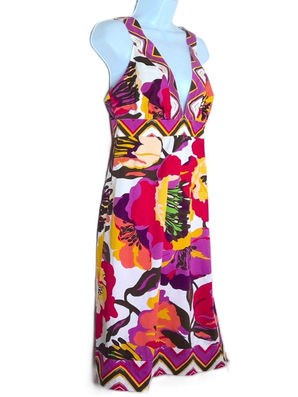 a.n.a. A New Approach Floral Dress Sleeveless Sundress Knee Length Stretch NWT 4
